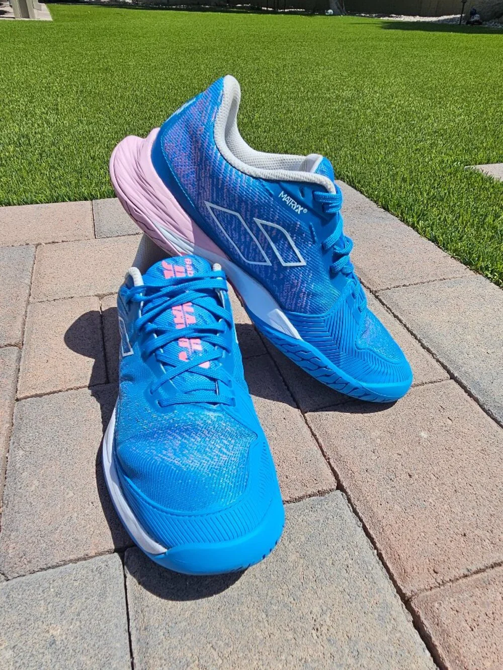 Babolat Jet Mach 3 All Court Women's Tennis/Pickleball Shoes Size 8 - Blue/Pink - Picture 1 of 10